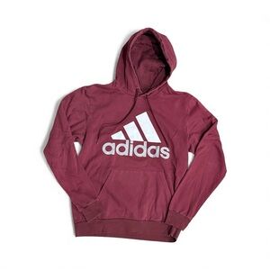 Adidas Men's Maroon/Burgundy Hoodie, pullover, sweatshirt size M